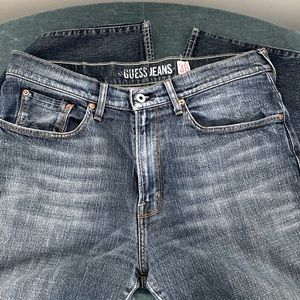 Guess Blue Jeans Slightly Distressed 36”W X 32”L